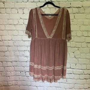 SOLD - Boho Faded Lace Tunic